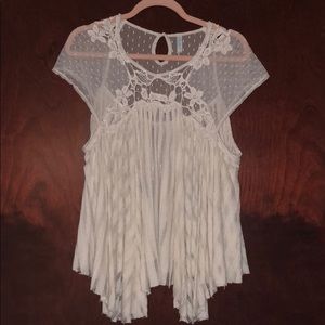 Free People White Lace shirt